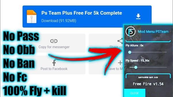 ps team mod menu free fire