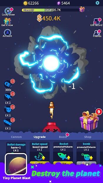 tiny planet blast apk mod unlimited gems